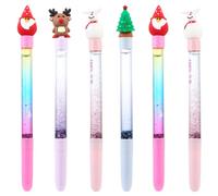 OHPHCALL 6pcs Christmas Design Gel Pen with Comfortable Grip and Smooth Writing, Plastic Material Gel Ink Pen for Students and Office Use during Holiday Season Random Color