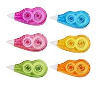 OHPHCALL 6pcs Correction Tape Set with Strong Adhesive and Comfortable Grip Dual Gear Construction Portable Tape for Office and Scrapbooks Assorted Colour for Students and School Supplies