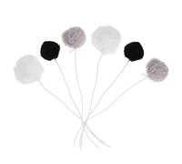 OHPHCALL 6pcs Interactive Cat Ball Soft Plush Hanging Balls with Elastic String Lightweight round Pet for Indoor Cats to Increase Fun and Interest without Hurting Claws