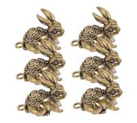 OHPHCALL 6pcs Keychain Bunny Decor DIY Keyring Hanging Rabbit Animal Figurines Keychain Rabbit Charm Brass Pendants Brass Craft Pendant Bunny Car Key Rings Charms Golden