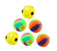 OHPHCALL 6pcs Luminous Squeaky Pet Balls for Dogs Interactive Chew Teeth Cleaning Play Random Color