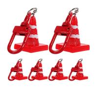 OHPHCALL 6pcs Mini Traffic Cone Charms Keychains with Resin and Metal Materials, Effective Warning Features, Creative and Fun Design, for Party Favors and Goodie Bag Fillers