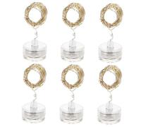 OHPHCALL 6pcs Submersible Led Copper Wire String Lights for Aquariums and Parties Warm LEDs Flexible Decorative Lighting for Indoor and Outdoor Use