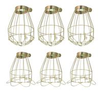 OHPHCALL 6pcs Vintage Iron Lamp Bulb Cage Guards Protective Wire Covers for Pendant Lights, Silver Metal Retro Light Bulb Covers for Decoration in Villa and Cafe Shore