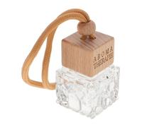 OHPHCALL 8ml Car Hanging Accessories Essential Oil Diffuser Bottle Glass Wood Sleek Stylish Long Lifespan Easy Installation Aromatherapy Pendant for Vehicle Interior