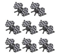 OHPHCALL 8pcs Checkered Flag Brooch Set for Racing Fans, Alloy Material with Precision Embossed Contours and Secure Attachment, Classic Racing Style Pins for Race Car Party or Everyday Look