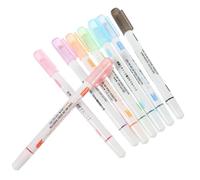 OHPHCALL 8Pcs Dual-tip Curve Pens with Floral and Heart Shapes for Office School Art and DIY Crafting Comfortable Grip Markers for Writing Drawing Scrapbooking and Detailed Outlining