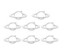 OHPHCALL 8pcs Hollow Alloy Planet Pendant Frames for DIY Jewelry Making Silver Charm for Necklaces Bracelets Keychains and Craft Projects and Stylish Accessories