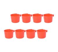 OHPHCALL 8pcs Red Plastic Bird Feeder Bowls for Parrot and Rabbit Multi-function Food and Water Bowls Installable on Bird Cage