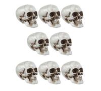 OHPHCALL 8pcs Small Skull Models Plastic Miniature Vivid Skull Decor Halloween Party Haunted House Decoration