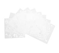 OHPHCALL 9 Sheets of Reusable Plastic Scenery Paint Stencils for DIY Crafts and Painting Projects, Hollow Landscape Templates with Forest, City, Beach, and Farm Elements for Decoration