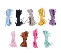 OHPHCALL 9pcs Colored Flat Elastic Bands Nylon Handmade Crafts Elastic Straps for Sewing Crafting DIY Projects Assorted Colour Thick Bands Random Color