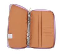 OHPHCALL A6 Pu Leather Zipper Wallet Binder with 6 Ring Structure and Multiple Card Slots for Versatile Storage and Seamless Note Management for School and Office Use