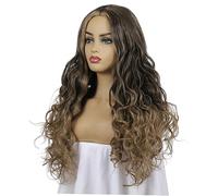 OHPHCALL Abba Wig for Women Long Curly Synthetic Lace Front Wig Brown Hair Extensions for Girls