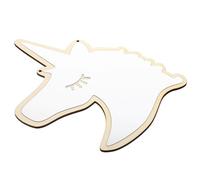 OHPHCALL Acrylic Mirror Wall Sticker Silver Unicorn Shape for Living Room and Dining Room, Easy to Install Decorative Mirror for with Plywood and Acrylic Material