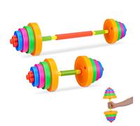 OHPHCALL Adjustable Dumbbell Set with Water-Fill Weight, Small Plastic Barbell for Kindergarten and Arm Training, Lightweight Exercise Equipment for