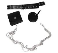 OHPHCALL Adjustable Hip-hop Chain Waist Bag for Women Small PU Waist Purse with Delicate Metal Chain Belt Fashionable Travel Pouch