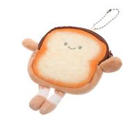 OHPHCALL Adorable Toast-Shaped Coin Purse Mini Cartoon Coin Bag for Women Compact Lightweight Small Pouch for Earphone Storage Keys and Small Essentials Novelty Accessory for Students and