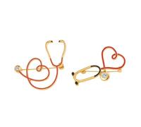 OHPHCALL Alloy Stethoscope Brooches 2pcs with Beautiful Attractive Look Practical and Easy to Match, for Doctors and Graduates during Graduation Time and Formal Occasions