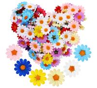 OHPHCALL Artificial Daisy Flower Heads Silk Cloth Material, Long-term Service 150 Pcs Not Easy to Fade, Simple and Elegant Floral Decoration and Random Color for DIY Crafts for Brooches