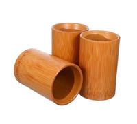 OHPHCALL Bamboo Pen Holder Multifunctional Organizer for Desk Kitchen Dining Table Compact Bamboo Storage Cup for Pens Chopsticks Brushes Stylish Chinese Style Stationery and Utensil Holder