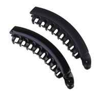 OHPHCALL banana ponytail holder 10Pcs Black Toothed Spring Banana Clips for Women, Plastic and Resin, Secure Grip for Thick Hair, for Making Up and Party