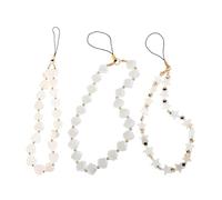 OHPHCALL Beaded Phone Keychain Charm Set Material 3pcs with Heart, Star, and Shell Shapes Elegant Design Enhancing Your Mobile Phone Or Keys, for Everyday Use and Stylish