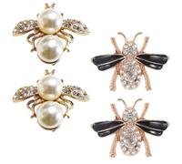 OHPHCALL Bee Shoe Clips Multipurpose Shoe Buckles 4pcs Metal Rhinestone Charms for Wedding Party Accessories 1.30X1.00 Inch