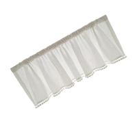 OHPHCALL Beige Cotton and Linen Short Drape Curtain for Window Decor, Protect from Sunlight and Diffused Light, Chic Ethnic Style Suitable for Living Room Or Room