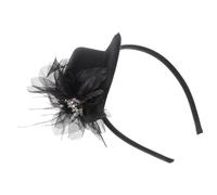 OHPHCALL Black Fascinator Headband Comfortable to Wear with Plume and Mesh, Elegant Vintage French Design Hair Accessory for Bridesmaids Versatile for Special Events and Daily