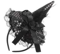 OHPHCALL Black Halloween Witch Headband for Women Lightweight Polyester Material Not Easy to Deform Unique Appearance Elegant Style for Halloween Parties and Shows