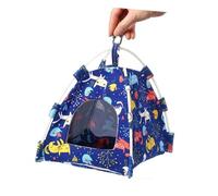 OHPHCALL Blue Canvas Bird Parrot Tent Mini Animal House for Small Pets Bird House Bed Cage Accessory for Budgies and Parrots S