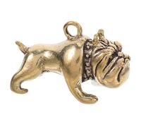 OHPHCALL Brass Bulldog Keychain Hanging Decor Vintage Stylish Brown DIY Ornament Charm for Backpack Handbag Accessories