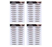 OHPHCALL Brown Eyebrow Tattoo Stickers Not Easy to Fall or Fade 4pcs with 6d Hair-like Design, Water Transfer Paper Material Includes Arch, Gentle Curve, and Straight Suitable