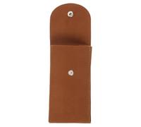 OHPHCALL Brown Watch Pouch with Snap Button Design and Lint Material Single Watch Travel Case for Men and Women for Outdoor Travelling