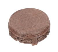 OHPHCALL Brown Wooden Tea Stand Base round Shape, Easy to Clean without Burrs, Excellent Design Teapot Teaware Holder for Tea Ceremony Display