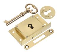 OHPHCALL Cabinet Locks with Keys Desk Drawer Lock Brass Vintage Modern Golden Close Fit Strong Hardness for Filing Cabinets