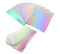 OHPHCALL Cardstock Paper Easy to Cut Unique Texture Metallic Rainbow Holographic 20 Sheets for Crafts and for Home Scrapbooking and Card Making Projects