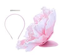 OHPHCALL Chic Pink Floral Headband for Women with Large 3d Flower, Comfortable Fit and Polyester Material, for Wedding and Everyday Ensembles