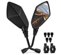OHPHCALL Convex Motorcycle Rear View Mirrors with Handlebar Mount Rotatable Side Mirrors for Atv Utv Bikes Outdoor Resistant Motorbike Accessories with Wide Angle Visibility
