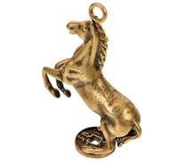 OHPHCALL Copper Horse Pendant DIY Charm for Jewelry Making Small Desk Ornament for Home Office Decor Polished Brass Craft Accessory Symbolizing Wealth and Prosperity