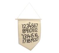 OHPHCALL Cotton Canvas Wall Hanging Tapestry with Number Print Wood Frame Bedroom and Nursery Decoration for Boys and Machine Washable and Fade-resistant Wall Art Banner