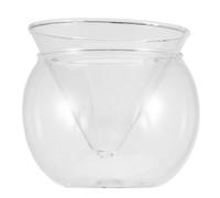 OHPHCALL Creative Glass Cup Round Cocktail Glass 4.09x4.09x3.77inch High Borosilicate Material Easy to Hold Smooth Surface Cocktail Holder for Dessert Shop and Hotel