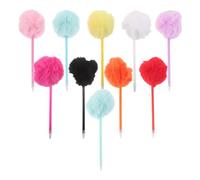 OHPHCALL Creative Pom Pom Ballpoint Pen Set with Smooth Writing and Reducing Hand Fatigue 10pcs Featuring Plush Fluffy Ball Pens for Boys, Back to School Decorations for School