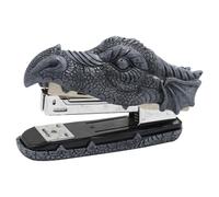 OHPHCALL Creative Resin Craft Crocodile Desktop Stapler with Stainless Steel Mechanism, Decorative and Hardly Jams Staples, Office and Home Use Stationery Accessory