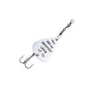 OHPHCALL Creative Stainless Steel Fishing Bait with You Are My Greatest Catch Pattern Triple Hook Guitar Pick Lure Weighted for Deep Water Fishing Tackle Accessories for Dad