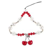 OHPHCALL Cute Beaded Cherry Phone Charm Wrist Strap for Mobile Devices Anti-lost Feature, Acrylic and Plastic Material, Ergonomic Design for Social Gatherings and Travel
