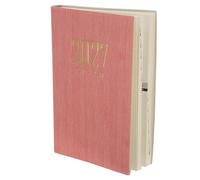 OHPHCALL Daily Weekly Planner Notebook in A5 Size with Pu Leather Cover, Month Indexes and Smooth Writing Paper for Work and On-the-go Organization, Pink Calendar Journal