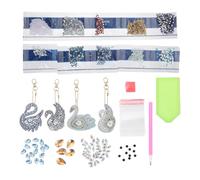 OHPHCALL DIY Diamond Picture Key Chain DIY Painting Drill Keychain Swan Shape Resin Pendant Special and Attractive Appearance Design for Bag Hanging Pendant Families Or Friends