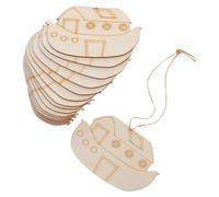 OHPHCALL DIY Wooden Noah’S Ark Unfinished Boat Cutouts 20Pcs with Ropes for Crafting, Staining and Nautical Home Ornament Projects